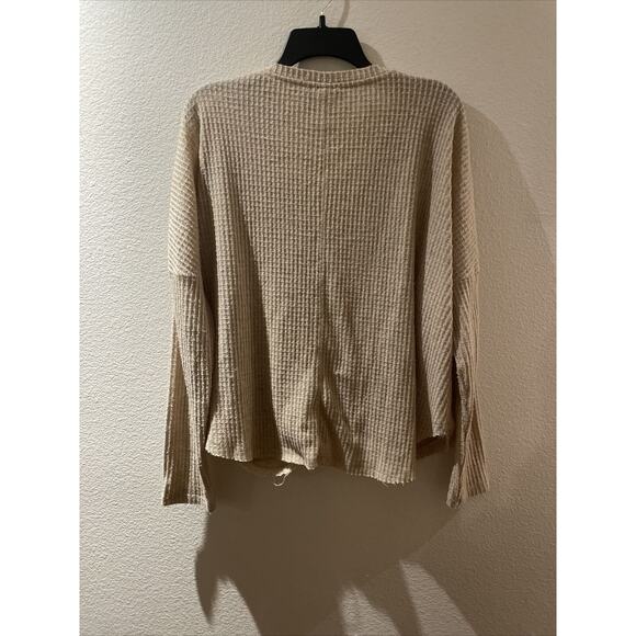 out from under for urban outfitters, beige long sleeve blouse, m - Picture 3 of 3